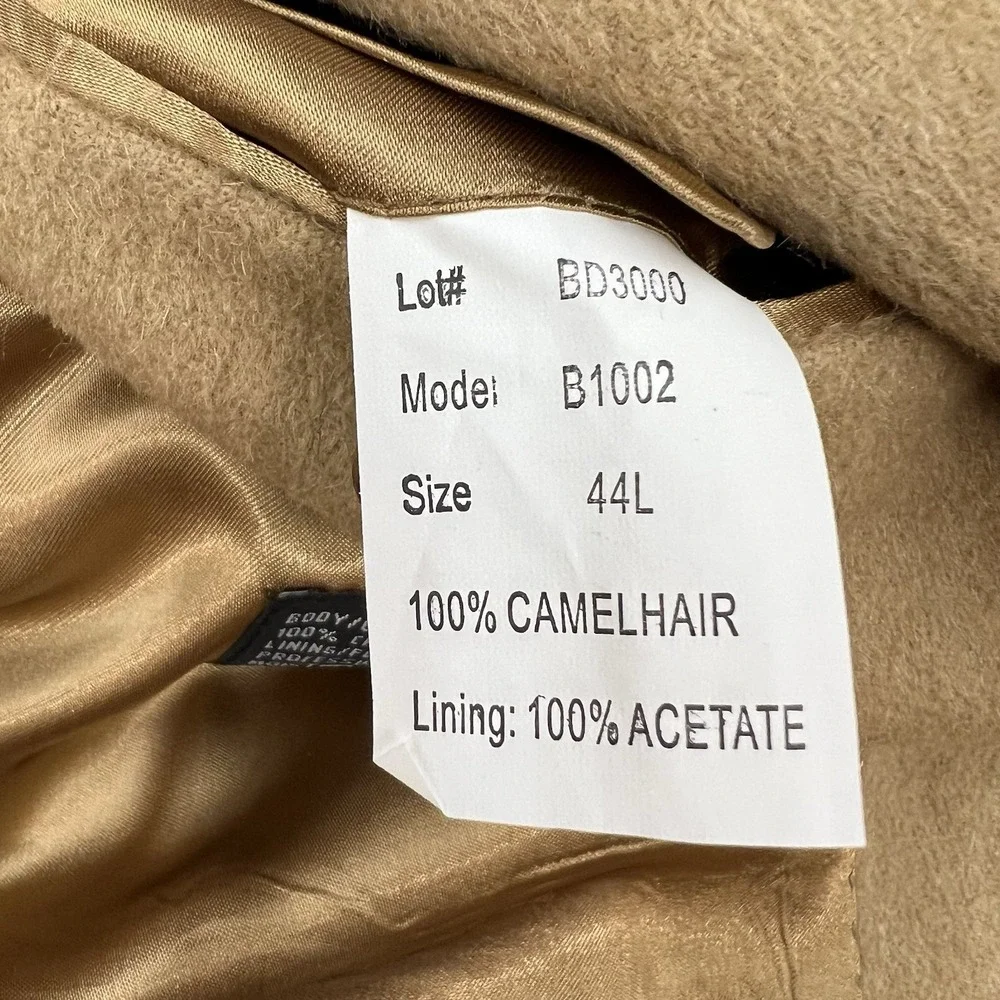 Vintage Stafford Camel Hair Blazer Jacket Sport Coat Mens 44L Long Khaki